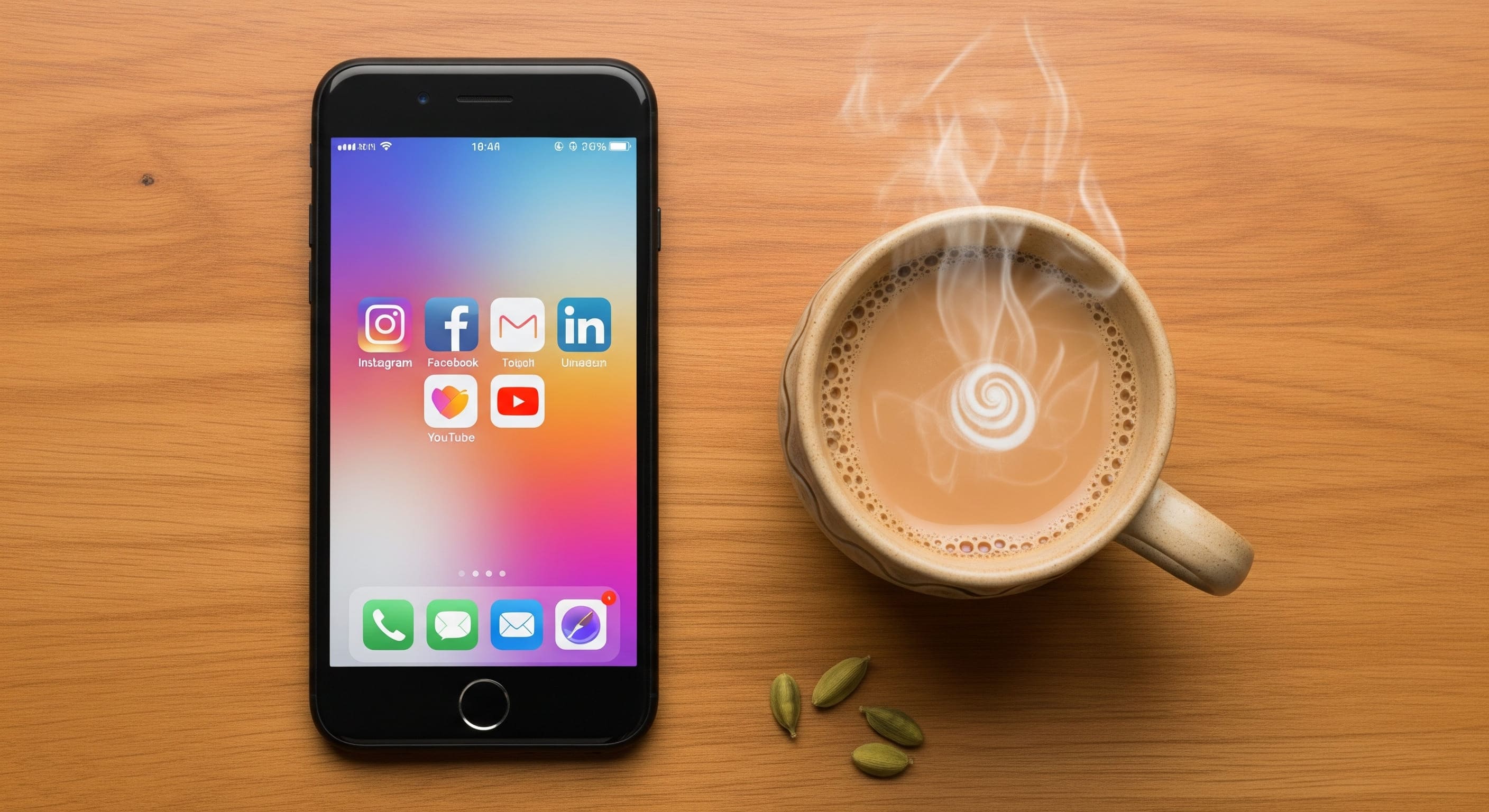 A smartphone screen showing various social media apps popular in India